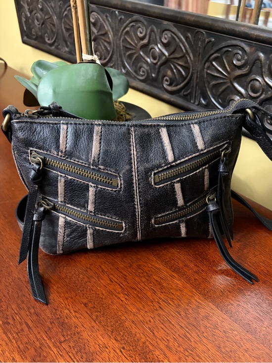 Andrew Marc Handbags - Andrew Marc Black Distressed Pebbled Leather Crossbody